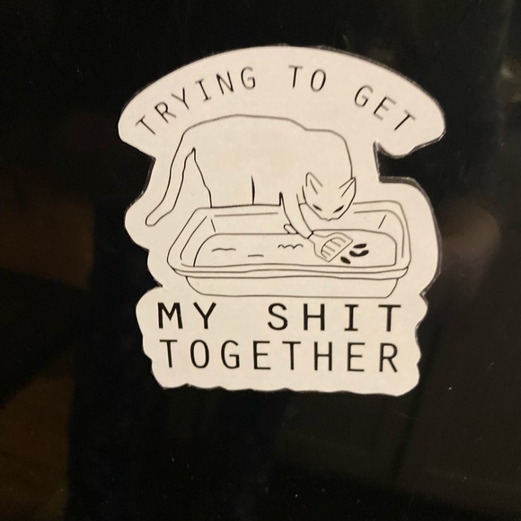 Trying to get my shit together funny cat sticker - Picture 2 of 2